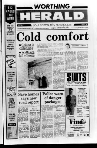 cover page of Worthing Herald published on September 30, 1988