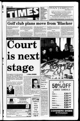 cover page of Portadown Times published on June 13, 2003
