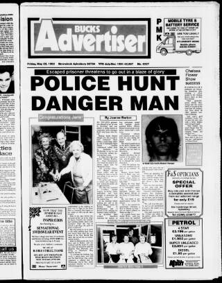 cover page of Bucks Advertiser & Aylesbury News published on May 22, 1992