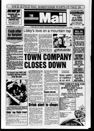 cover page of Market Harborough Advertiser and Midland Mail published on April 1, 1992
