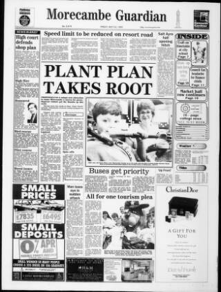 cover page of Morecambe Guardian published on May 22, 1992