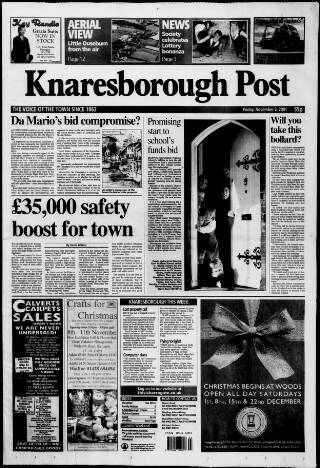 cover page of Knaresborough Post published on November 2, 2001