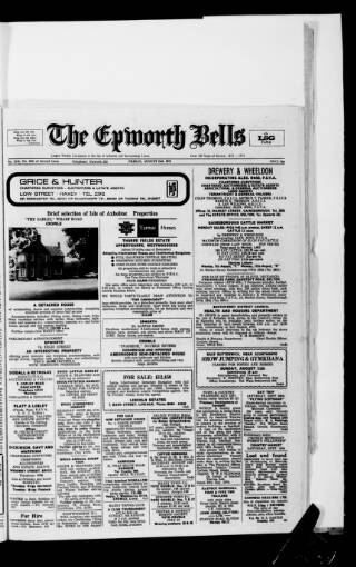 cover page of Epworth Bells, Crowle and Isle of Axholme Messenger published on August 2, 1974