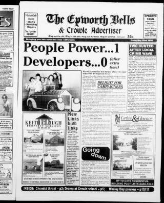 cover page of Epworth Bells, Crowle and Isle of Axholme Messenger published on May 22, 1998