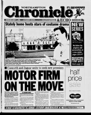 cover page of Northampton Chronicle and Echo published on August 2, 2000