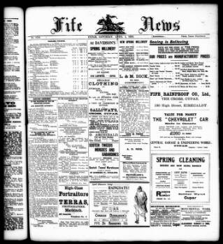 cover page of Fife News published on April 1, 1922