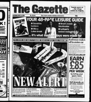 cover page of West Lancashire Evening Gazette published on May 22, 2004
