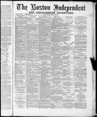 cover page of Boston Independent and Lincolnshire Advertiser published on May 22, 1886