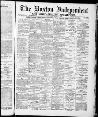 cover page of Boston Independent and Lincolnshire Advertiser published on April 1, 1899