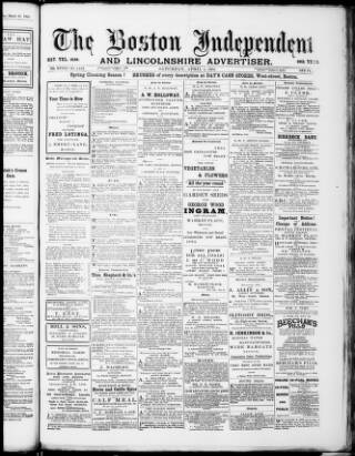 cover page of Boston Independent and Lincolnshire Advertiser published on April 1, 1905