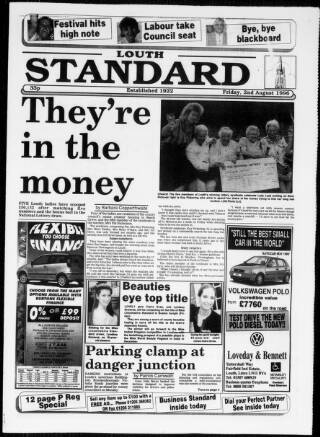cover page of Louth Standard published on August 2, 1996