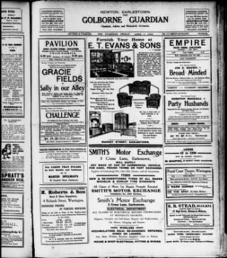 cover page of Newton and Earlestown Guardian published on April 1, 1932