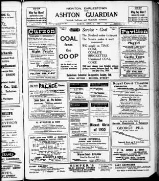cover page of Newton and Earlestown Guardian published on April 1, 1955
