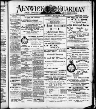 cover page of Alnwick Guardian and County Advertiser published on November 2, 1901