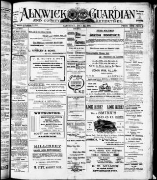 cover page of Alnwick Guardian and County Advertiser published on May 22, 1909