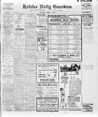 cover page of Halifax Daily Guardian published on April 1, 1921