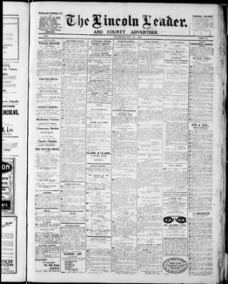 cover page of Lincoln Leader and County Advertiser published on May 22, 1920