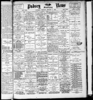 cover page of Pudsey & Stanningley News published on August 2, 1901