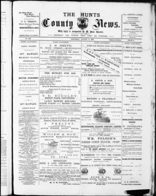 cover page of Hunts County News published on August 2, 1890