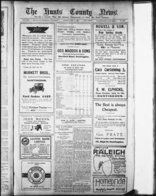 cover page of Hunts County News published on April 1, 1921