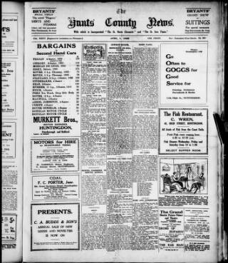 cover page of Hunts County News published on April 1, 1926