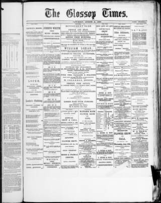 cover page of Glossop Times published on August 2, 1890