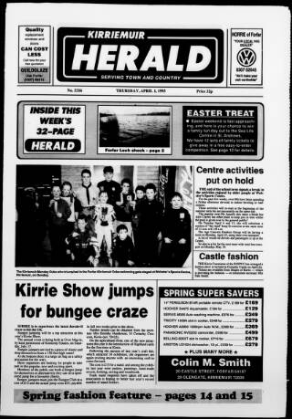 cover page of Kirriemuir Herald published on April 1, 1993