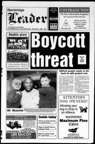 cover page of Banbridge Leader published on April 1, 1998