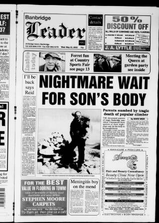 cover page of Banbridge Leader published on May 22, 2002
