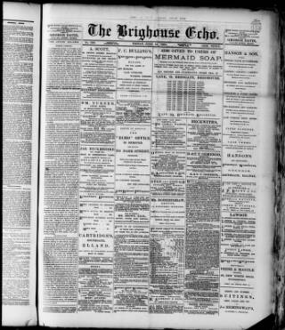 cover page of Brighouse Echo published on June 13, 1890
