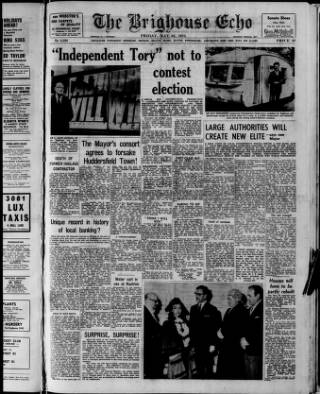 cover page of Brighouse Echo published on May 22, 1970
