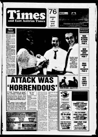 cover page of Carrick Times and East Antrim Times published on June 13, 2002