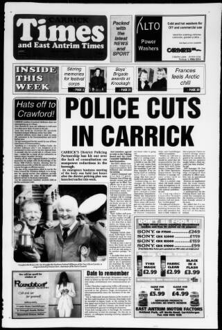 cover page of Carrick Times and East Antrim Times published on April 1, 2004