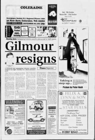 cover page of Coleraine Times published on September 28, 1994