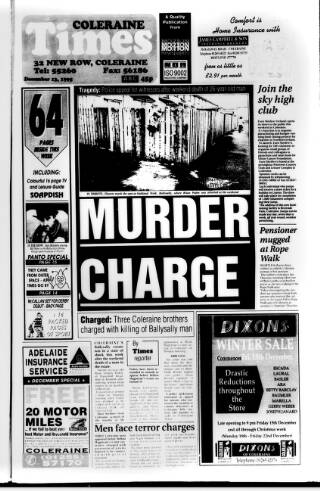 cover page of Coleraine Times published on December 13, 1995