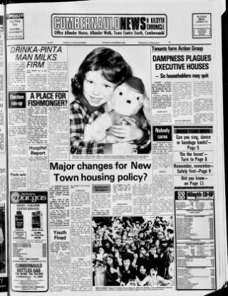 cover page of Cumbernauld News published on November 2, 1978