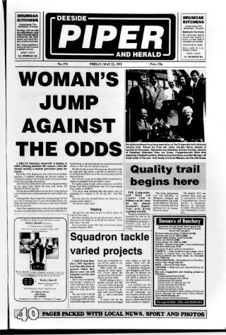 cover page of Deeside Piper published on May 22, 1992