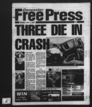 cover page of Doncaster Free Press published on April 1, 1999