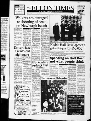 cover page of Ellon Times & East Gordon Advertiser published on November 25, 1993