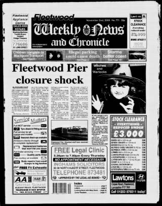 cover page of Fleetwood Weekly News published on November 2, 2000