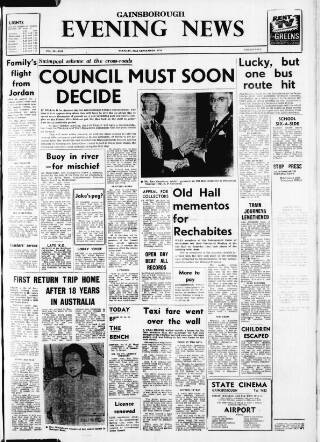 cover page of Gainsborough Evening News published on September 22, 1970