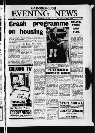 cover page of Gainsborough Evening News published on May 22, 1973