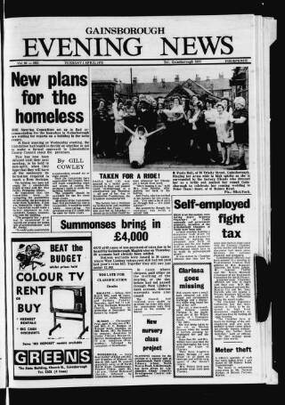 cover page of Gainsborough Evening News published on April 1, 1975