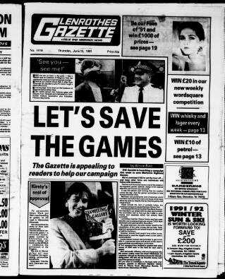 cover page of Glenrothes Gazette published on June 13, 1991