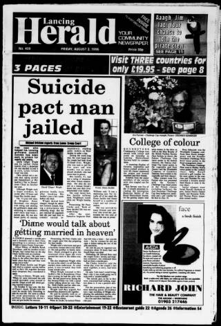cover page of Lancing Herald published on August 2, 1996