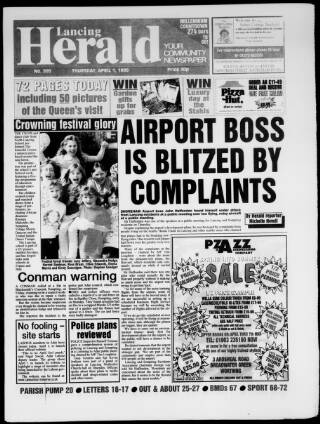 cover page of Lancing Herald published on April 1, 1999