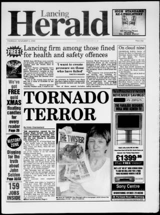 cover page of Lancing Herald published on November 2, 2000