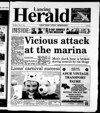 cover page of Lancing Herald published on May 22, 2003