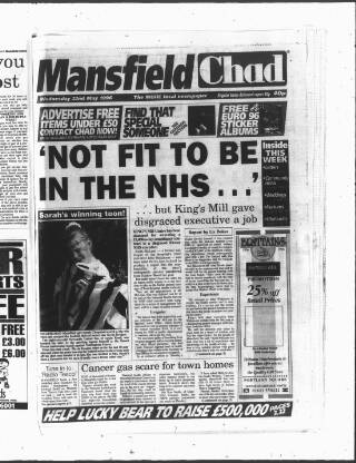 cover page of Mansfield & North Nottinghamshire Chronicle-Advertiser published on May 22, 1996