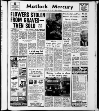 cover page of Matlock Mercury published on November 2, 1968